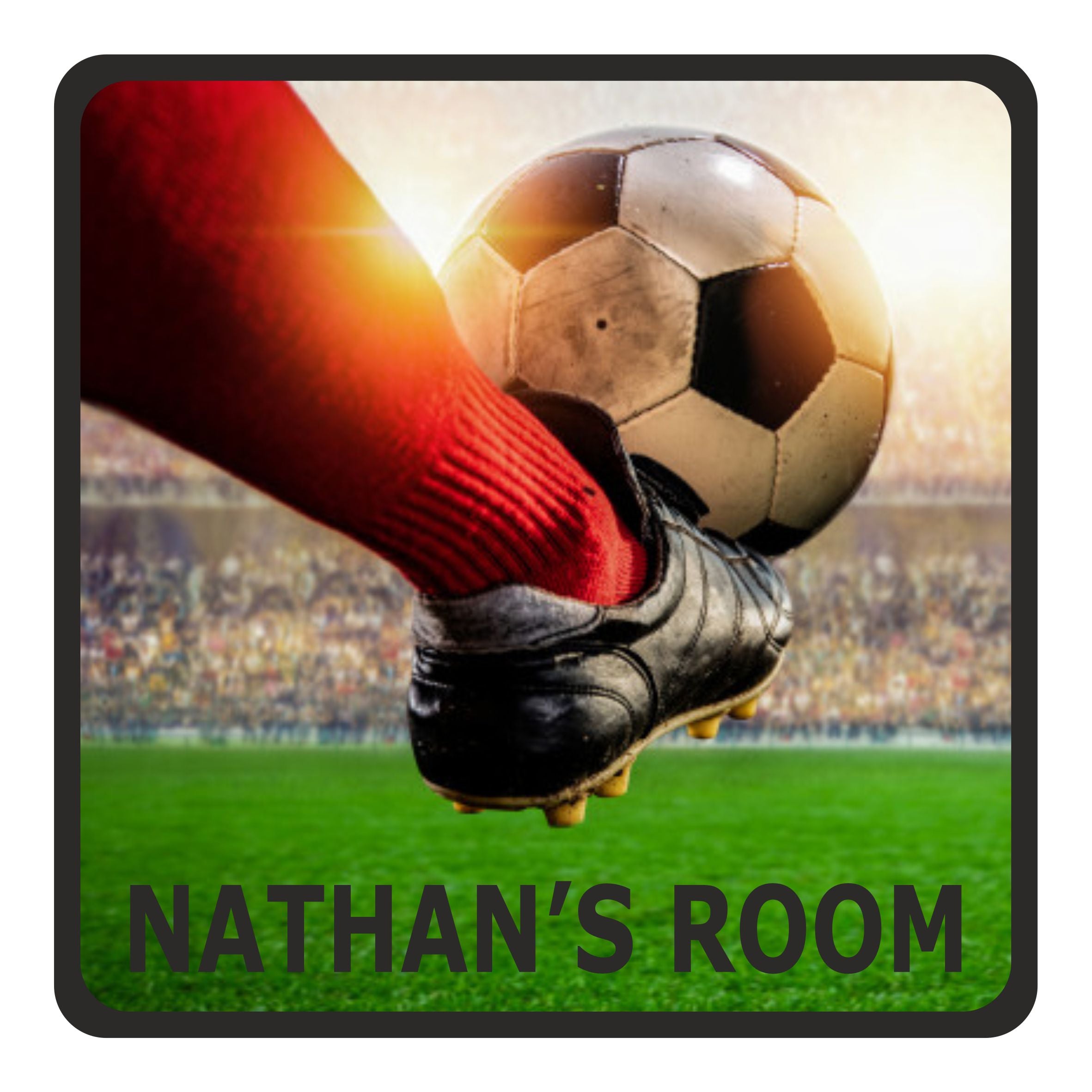 Personalised Football Boot And Ball Design Kids Bedroom Door Sign - Unique Gift