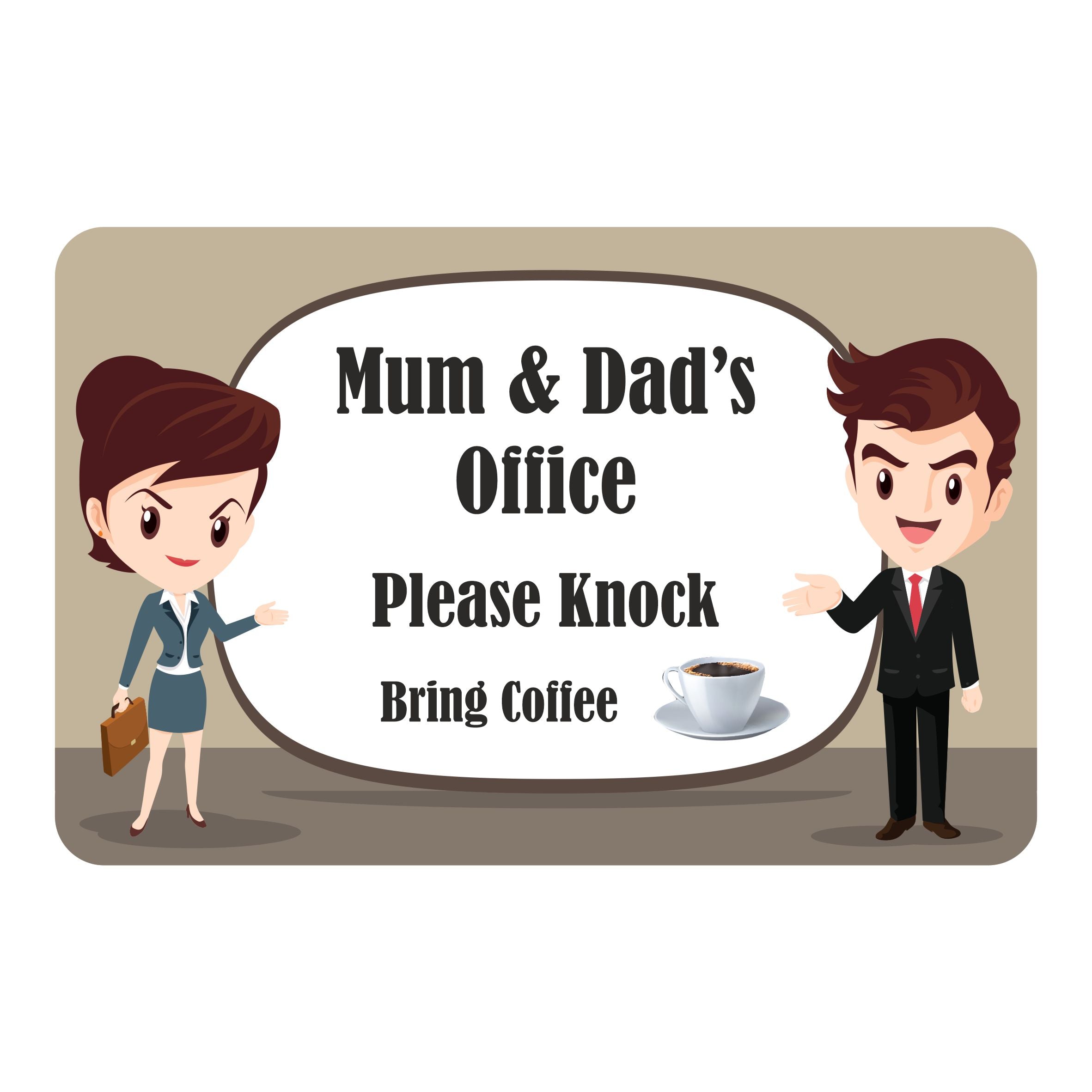 Personalised Mum & Dads Office / Bedroom Door Sign - Unique Gift