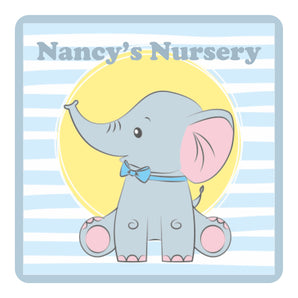 Personalised Cute Baby Elephant Kids Bedroom Door Sign - Unique Gift