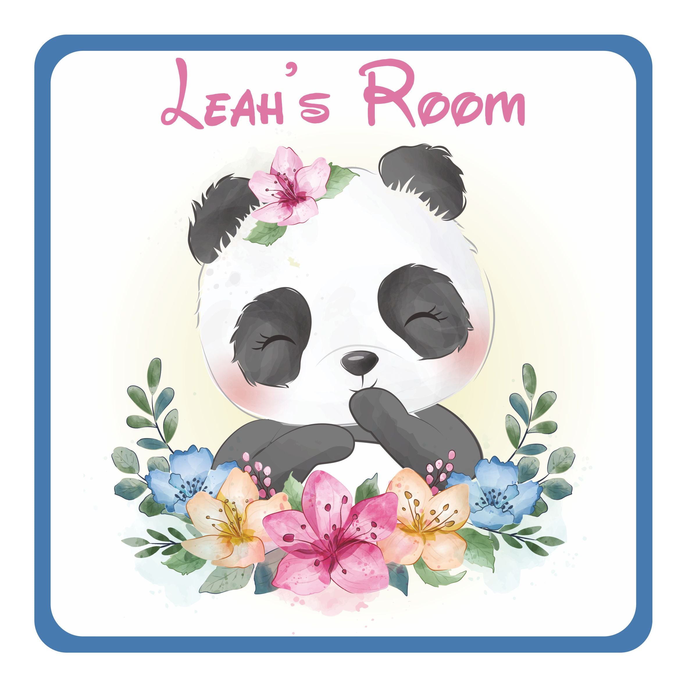 Personalised Cute Panda Kids Bedroom Door Sign - Unique Gift