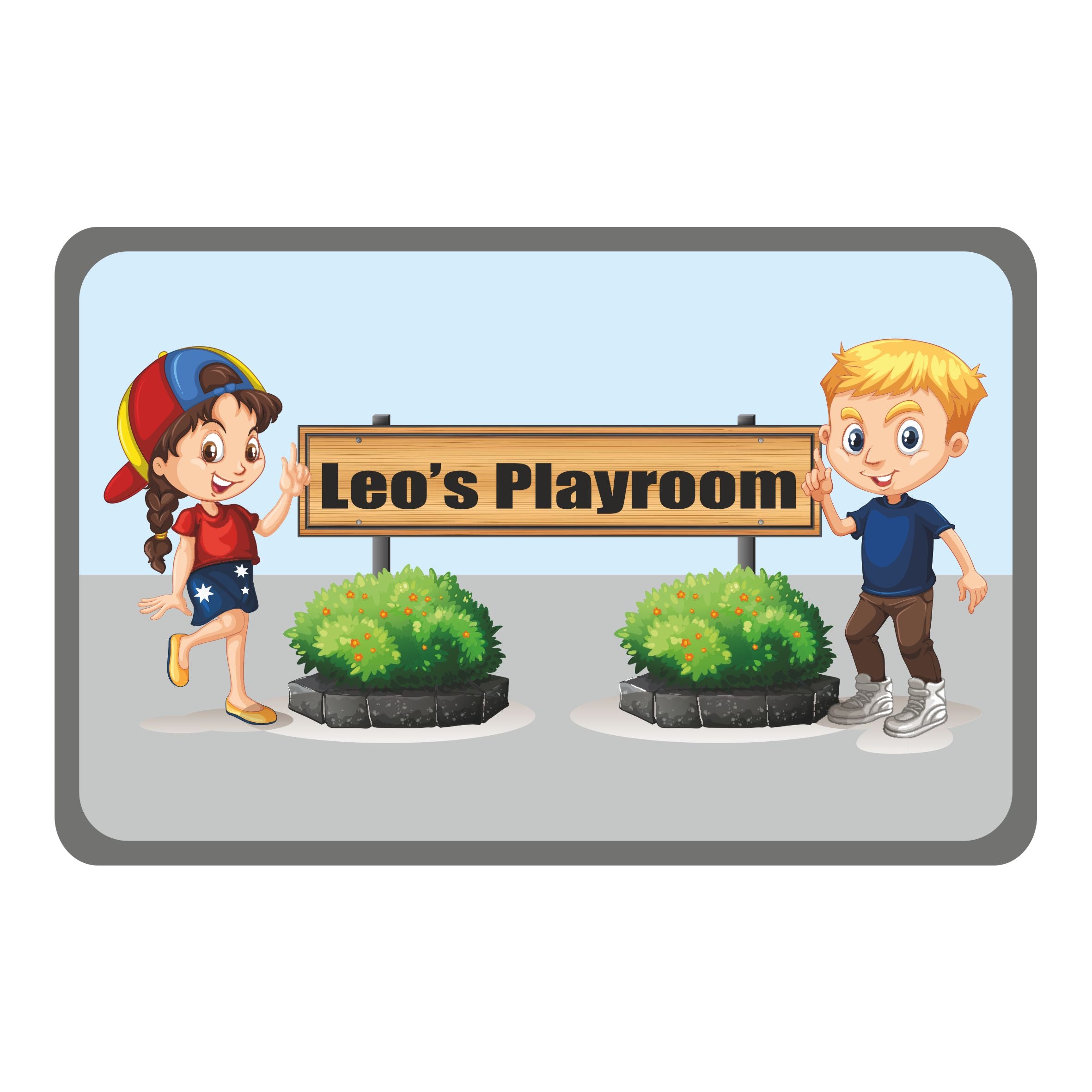 Personalised Kids Rectangular Playroom or Bedroom Door Sign - Unique Gift