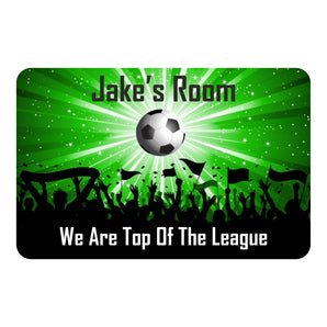 Personalised Top Of The League Football Design Kids Bedroom Door Sign - Unique Gift