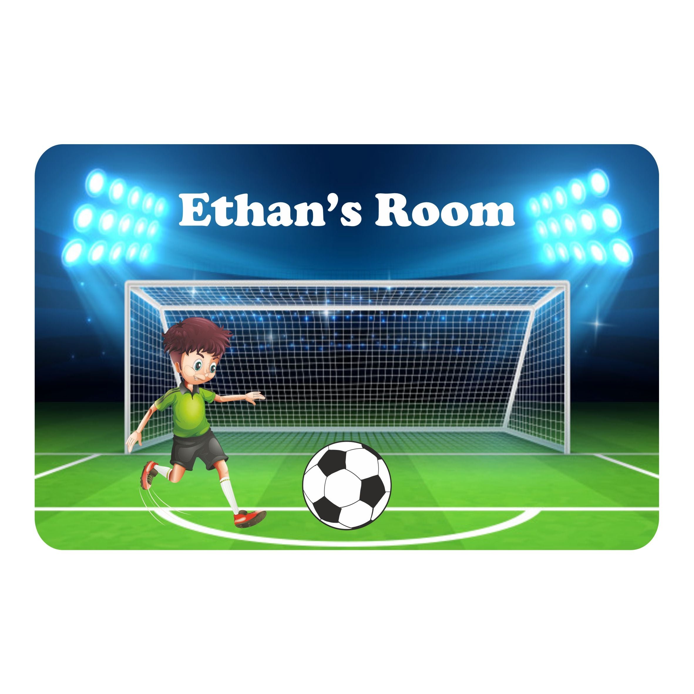 Personalised Football Shoot Kids Bedroom Door Sign - Unique Gift