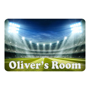 Personalised Football Stadium Kids Bedroom Door Sign - Unique Gift