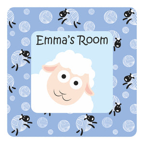 Personalised Sheep Kids Bedroom Door Sign - Unique Gift