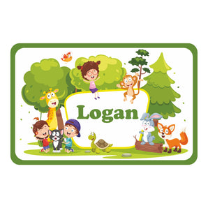 Personalised Animals at the Park Kids Bedroom Door Sign - Unique Gift