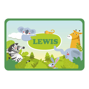 Personalised Cute Jungle Animals Kids Bedroom Door Sign - Unique Gift