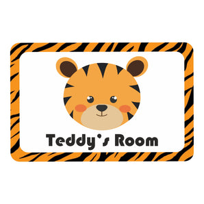 Personalised Tiger Kids Bedroom Door Sign - Unique Gift