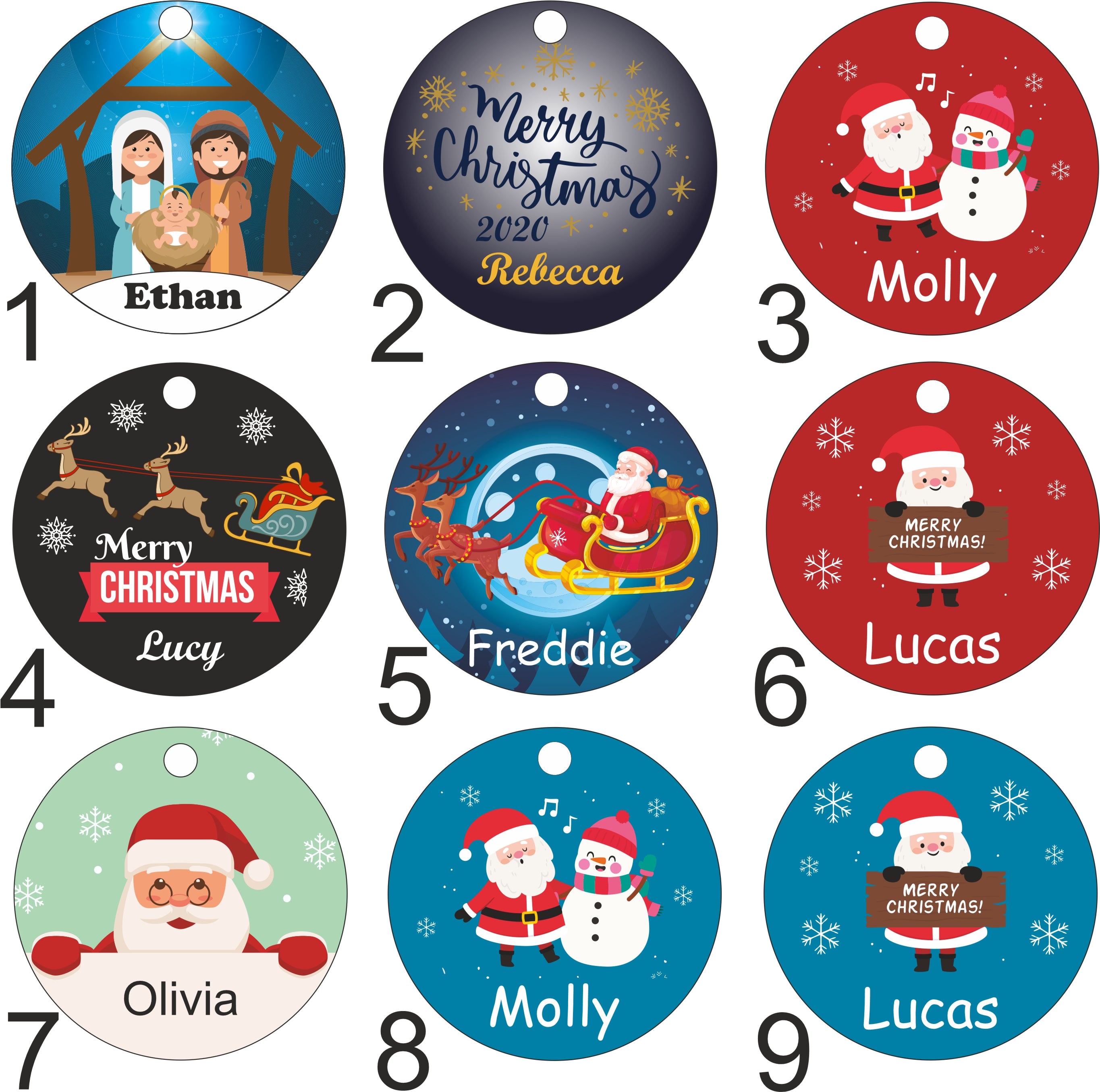 Personalised Christmas Bauble - Custom Designed Baubles Printed with Any Name - Ideal as a Gift Tag
