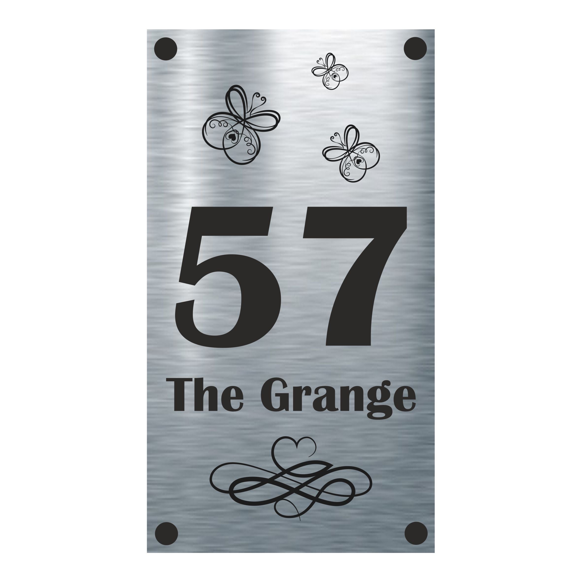 The Grange Vertical Aluminium House Sign - Personalised