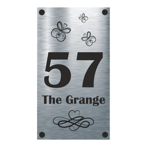 The Grange Vertical Aluminium House Sign - Personalised