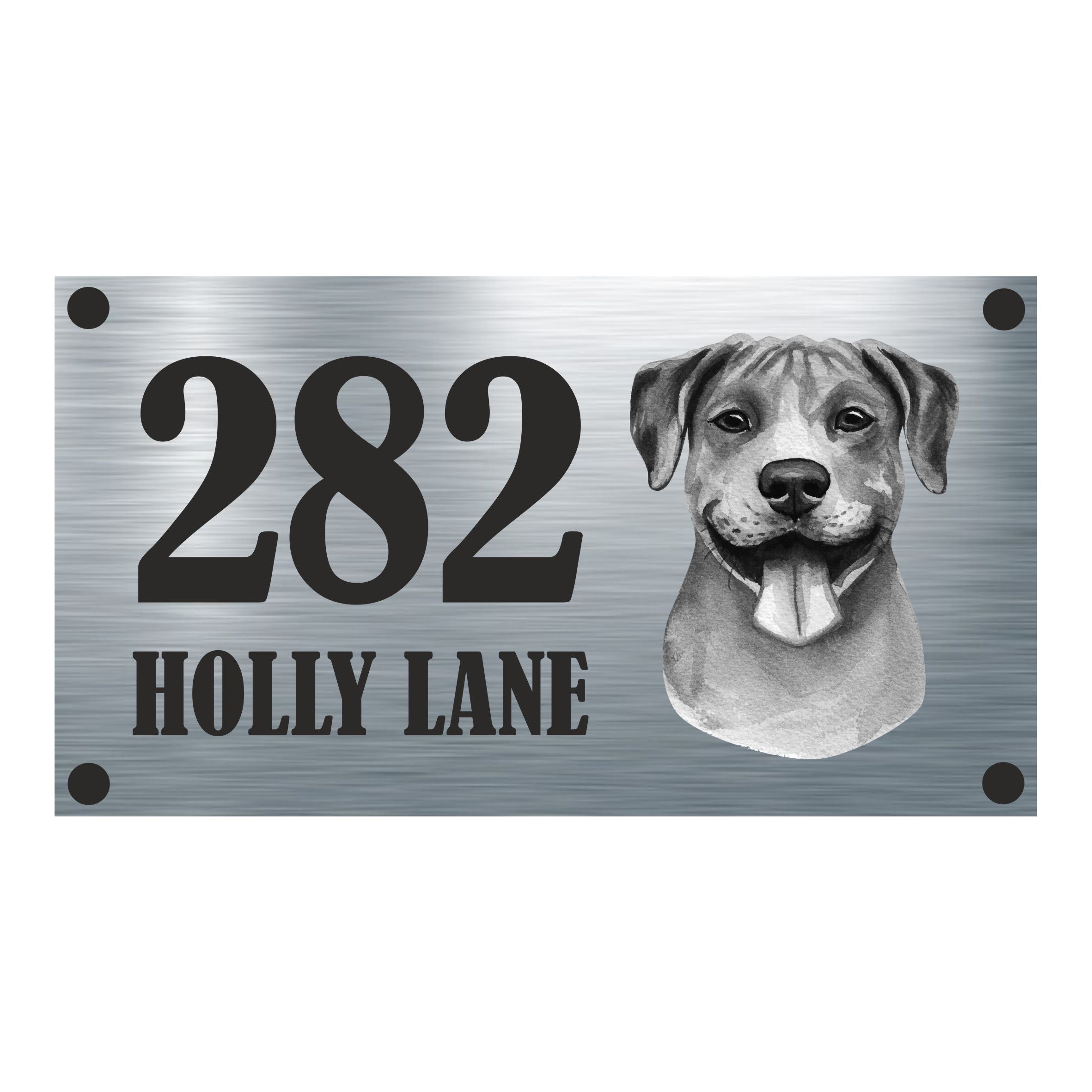 Dog Collection - American Pit Bull Aluminium House Sign - Personalised