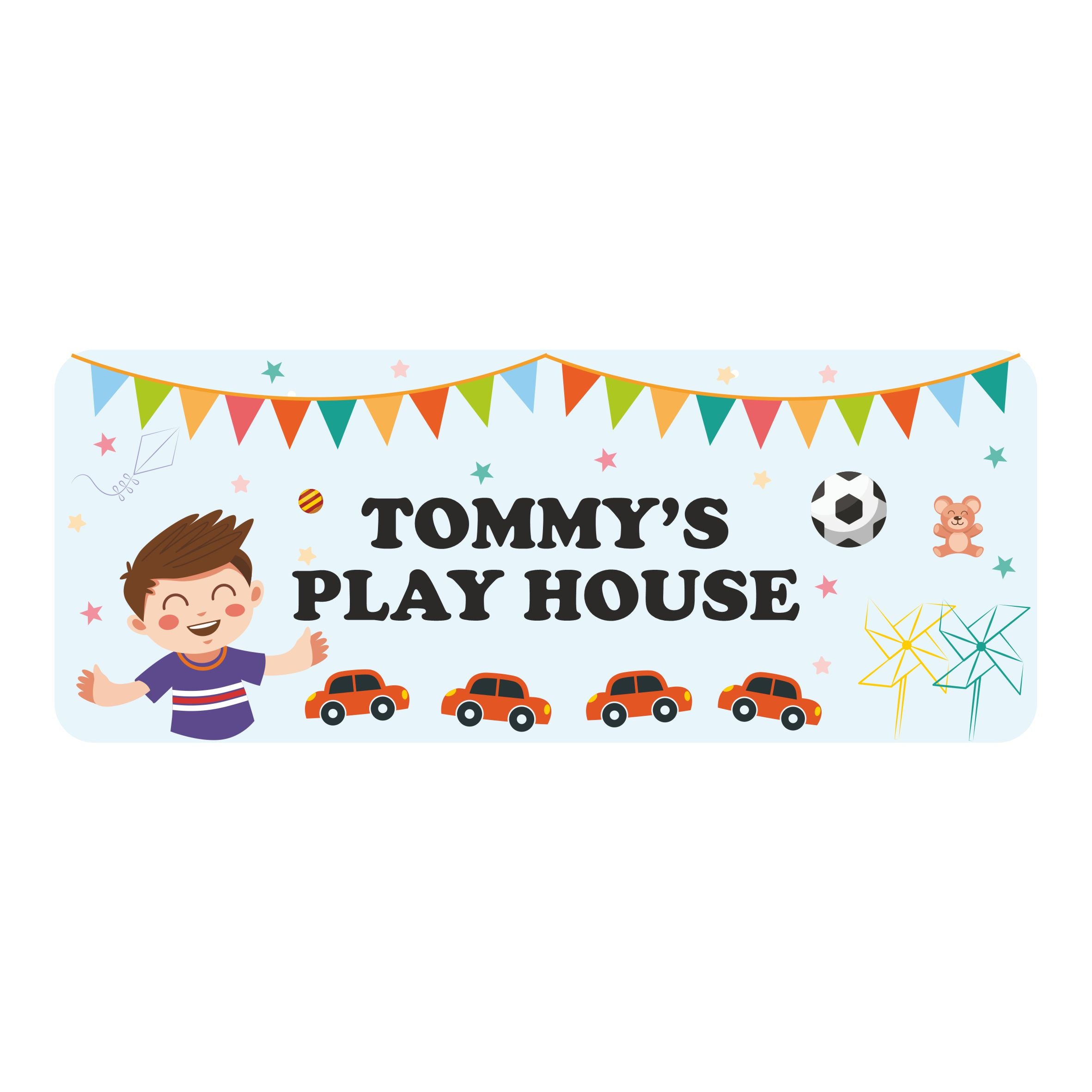 Personalised Boy Play House / Play Room / Kids Bedroom Door Sign - Unique Gift