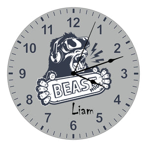 Gaming Beast Mode Kids Silent Clock - Bespoke Personalised Special Gift