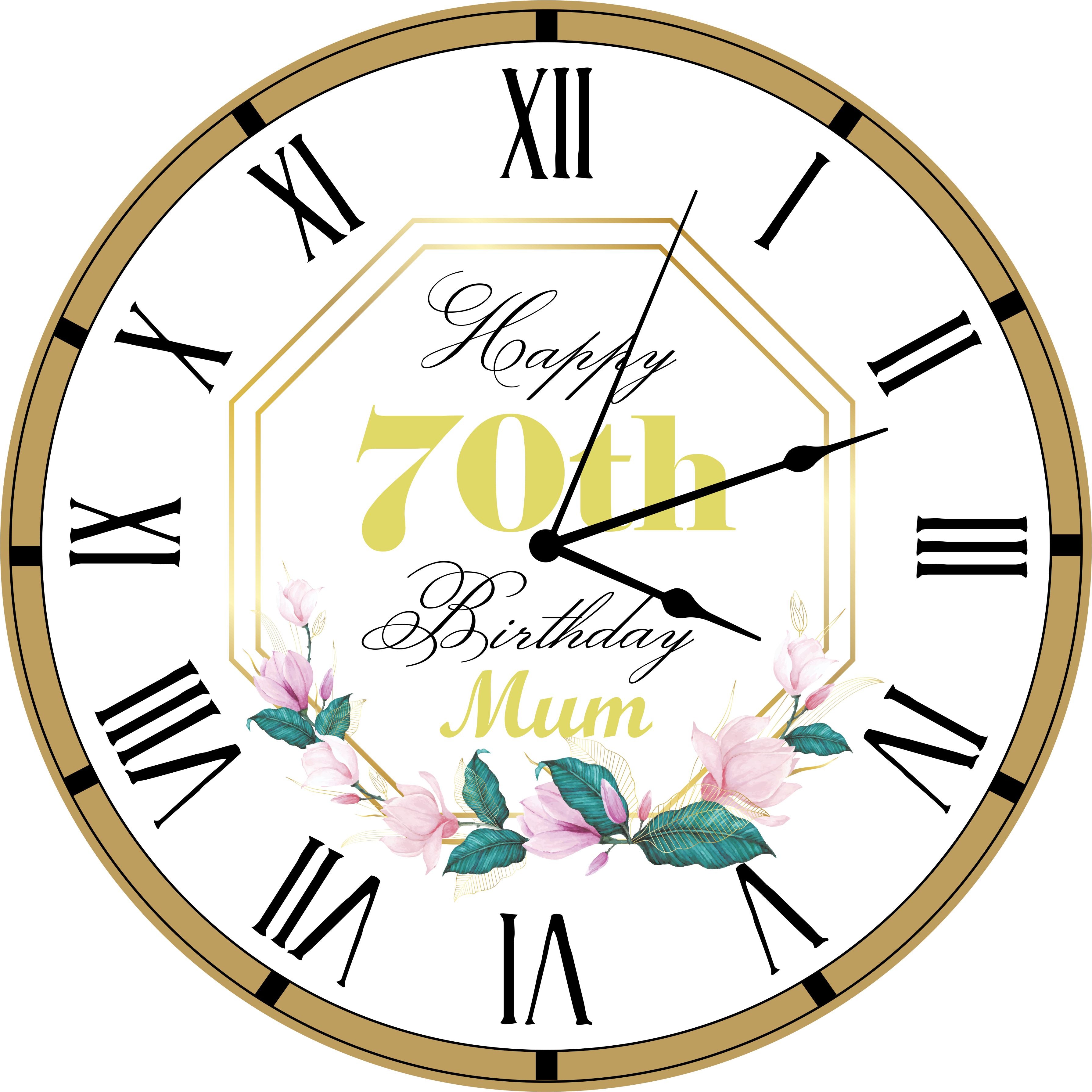 18th, 21st, 30th, 40th, 50th, 60th, 70th Birthday Clock - Unique Gift - Any Age - Beautiful Gift (30cm Silent Clock)