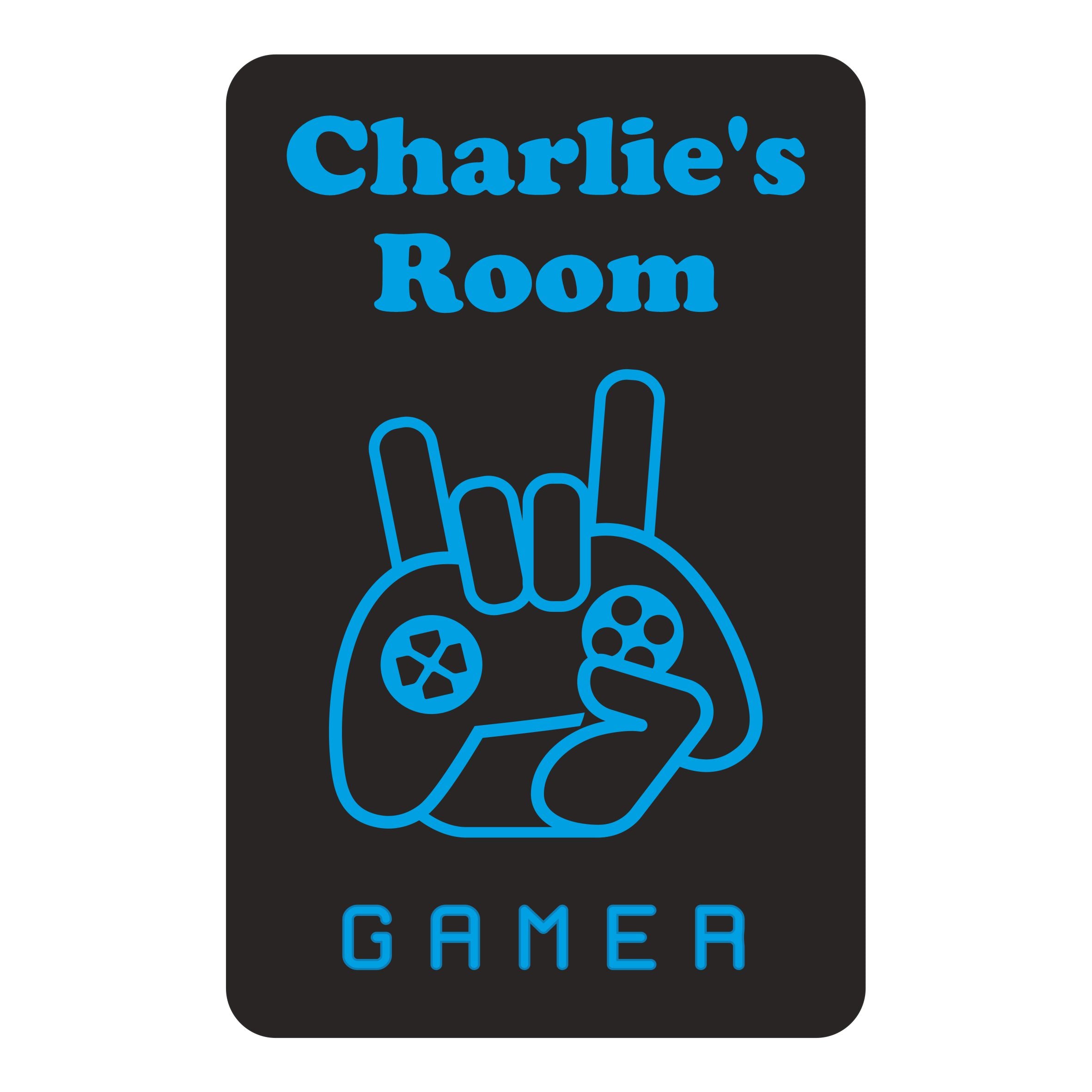 Personalised Blue Gamer Gaming Kids Bedroom Door Sign - Unique Gift