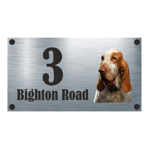 Dog Collection - Bracco Italiano Aluminium House Sign - Personalised