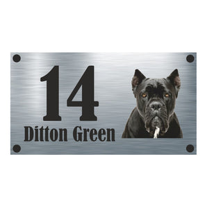 Dog Collection - Cane Corso Aluminium House Sign - Personalised