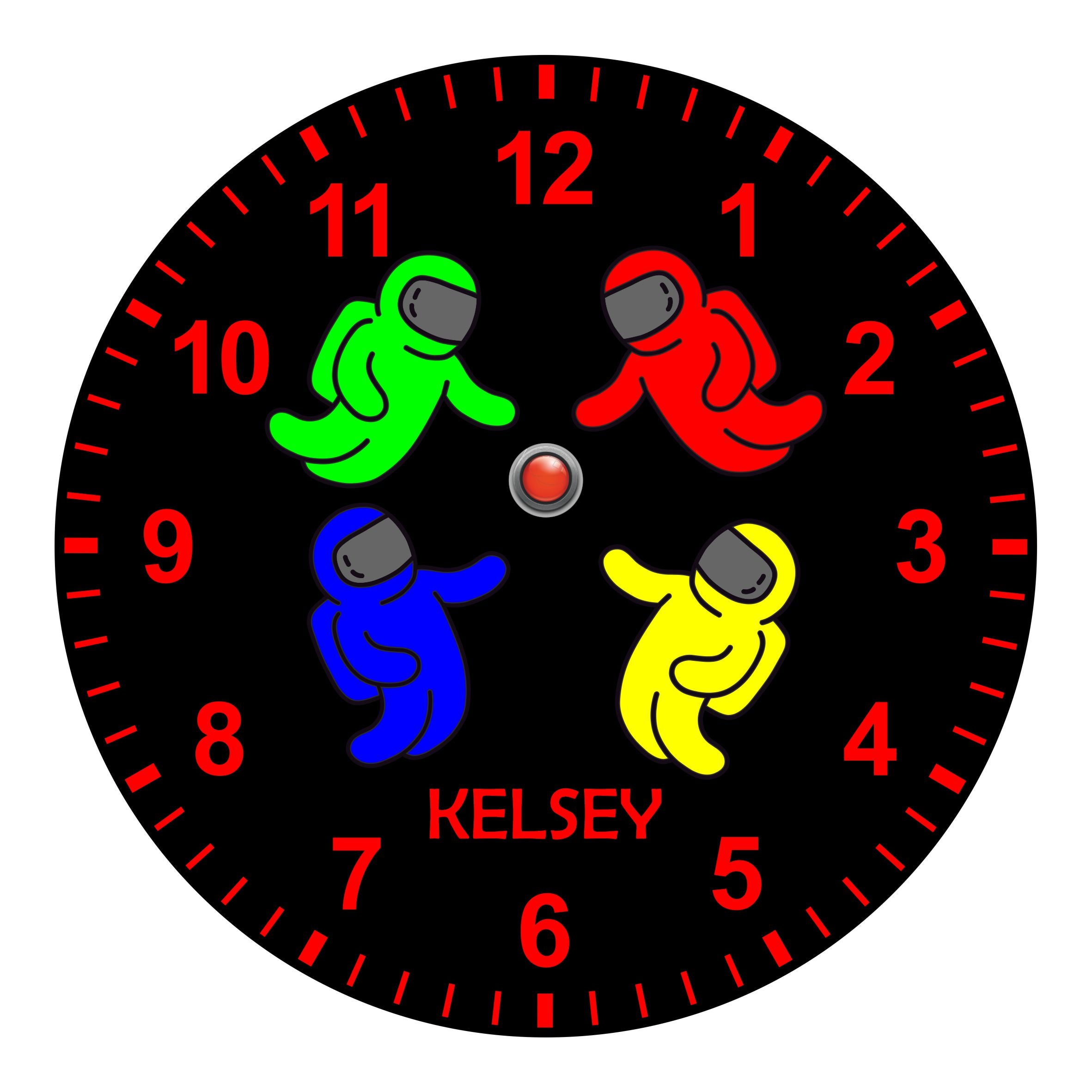 Crew Members Kids Silent Clock - Bespoke Personalised Special Gift