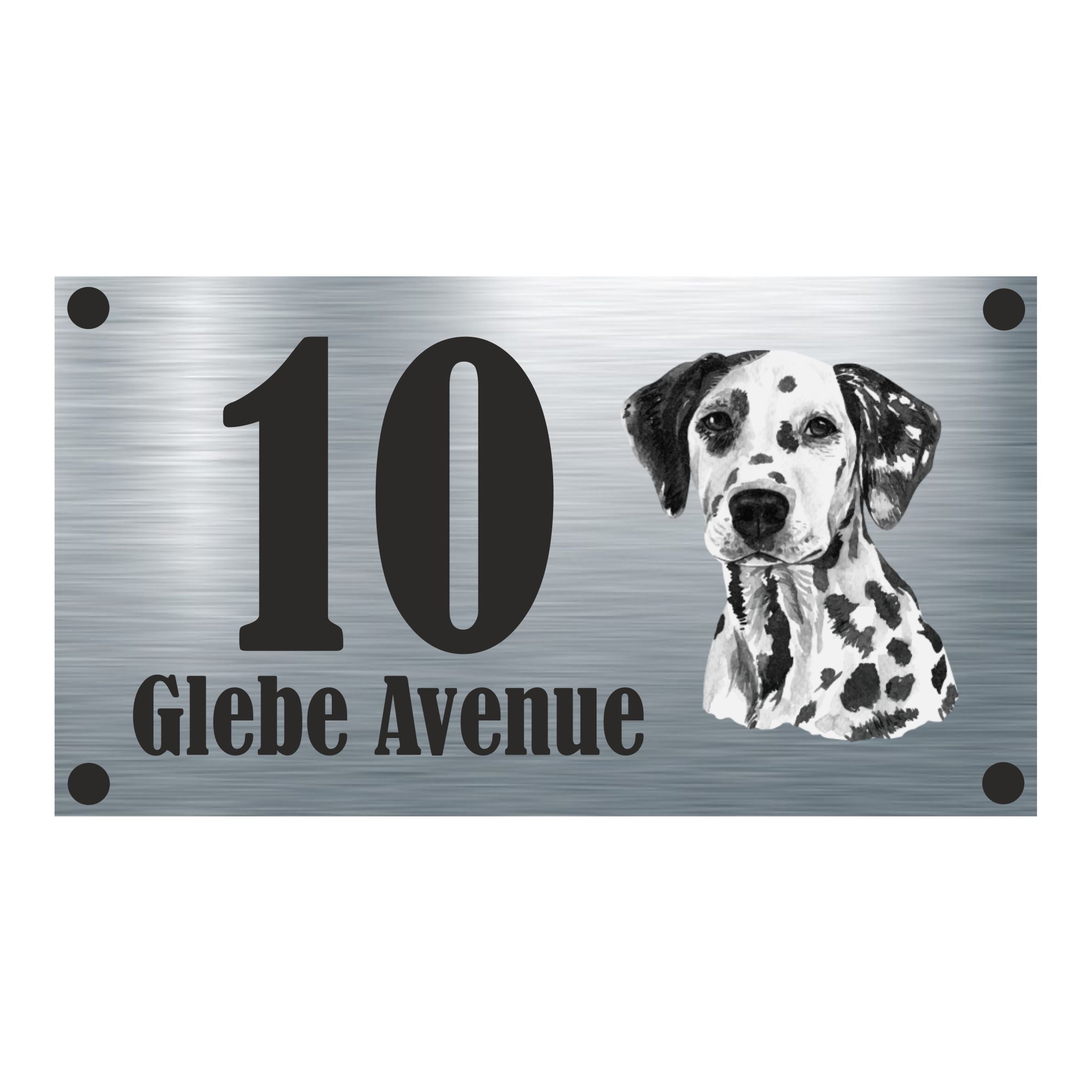 Dog Collection - Dalmatian Aluminium House Sign - Personalised