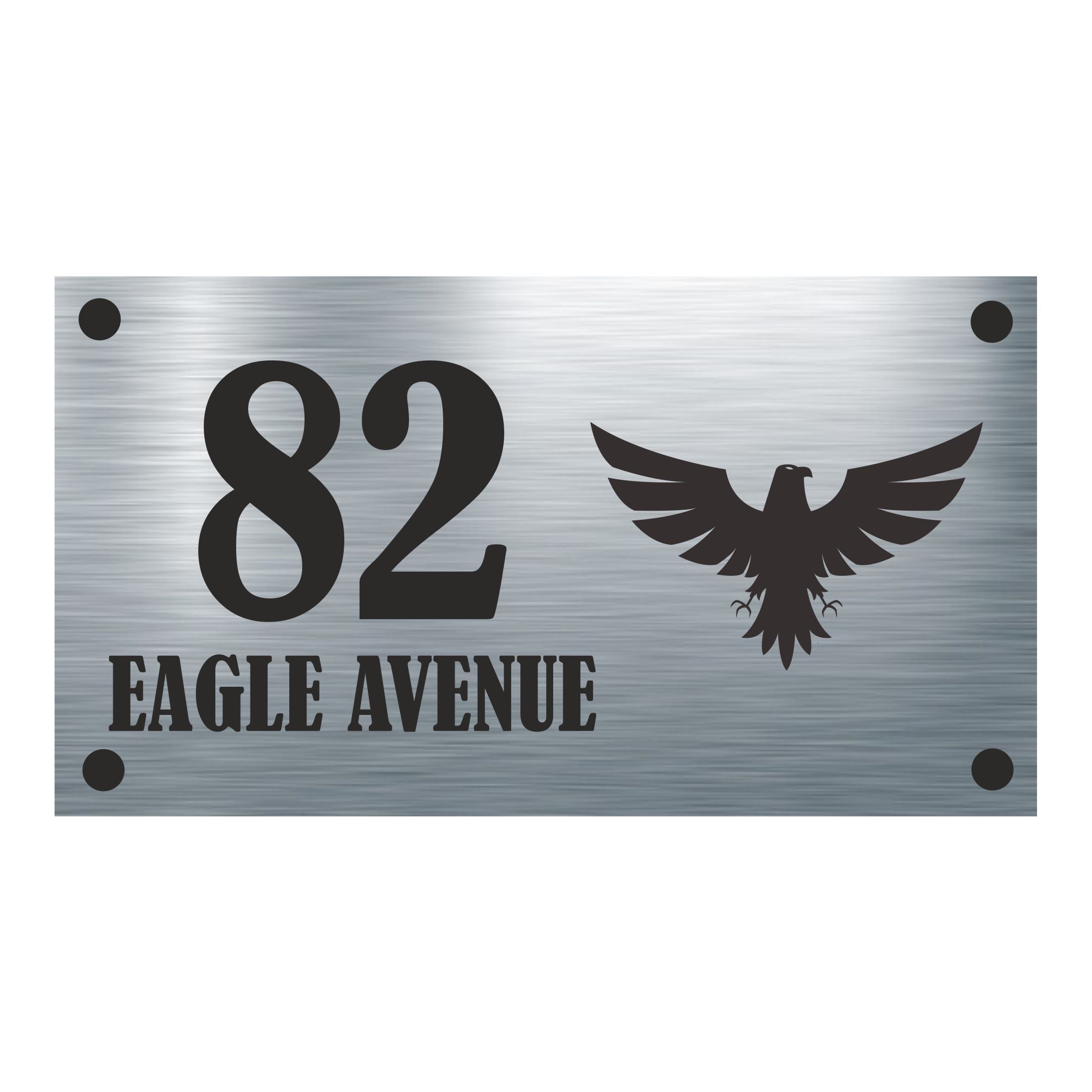 Eagle Silhouette Aluminium House Sign - Personalised