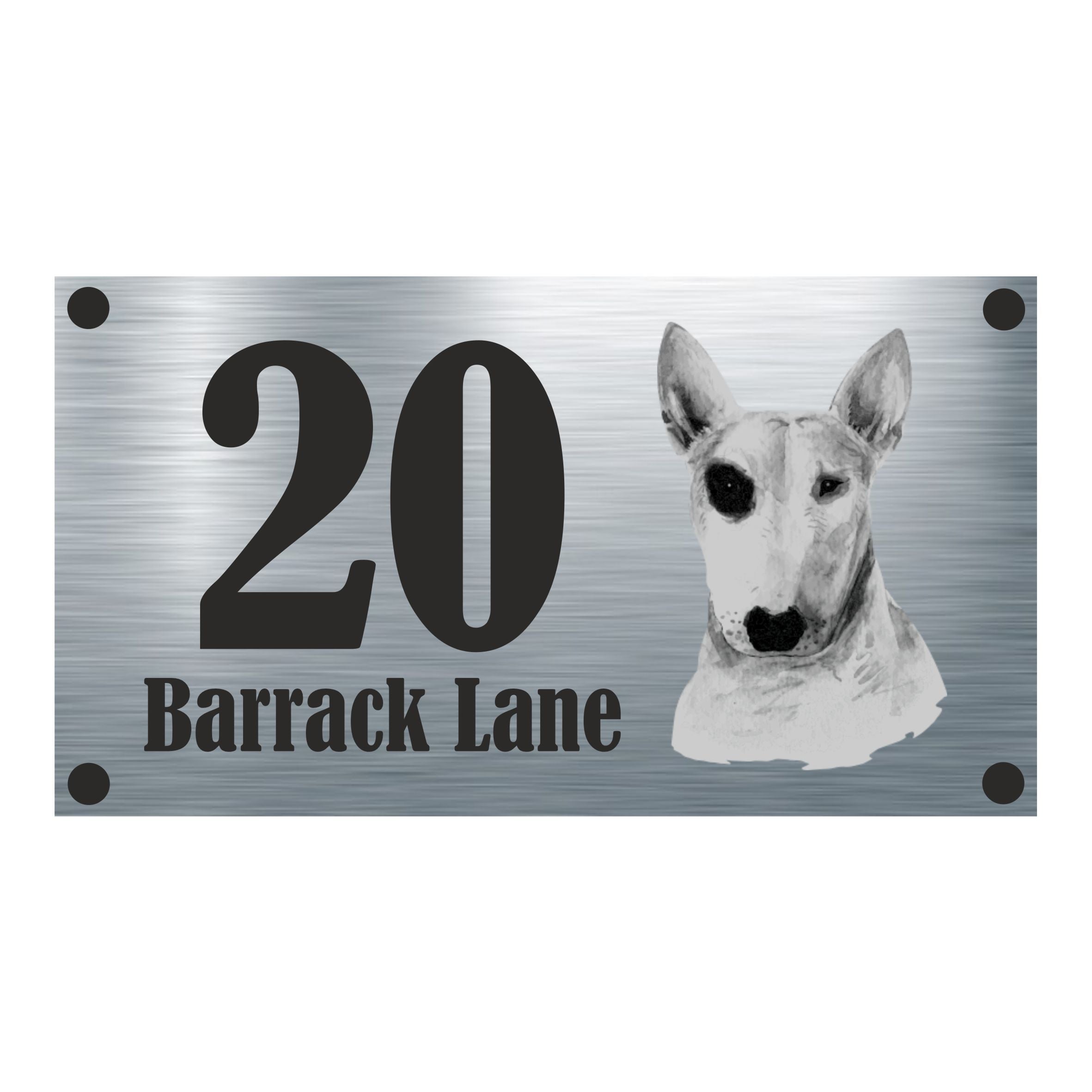 Dog Collection - English Bull Terrier Aluminium House Sign - Personalised