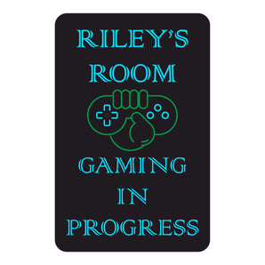 Personalised Gaming In Progress Kids Bedroom Door Sign - Unique Gift