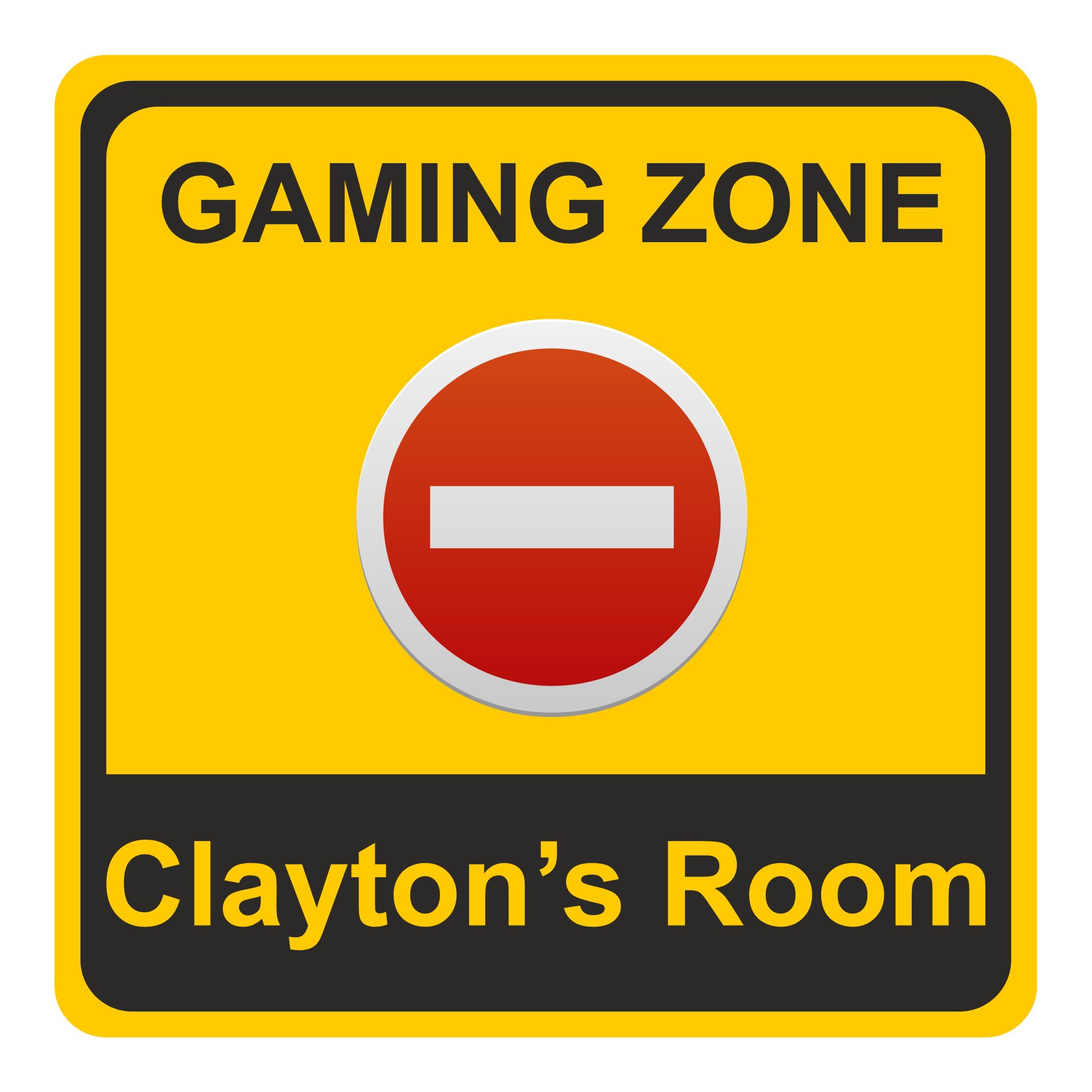 Personalised Gaming Zone - No Entry Kids Bedroom Door Sign - Unique Gift