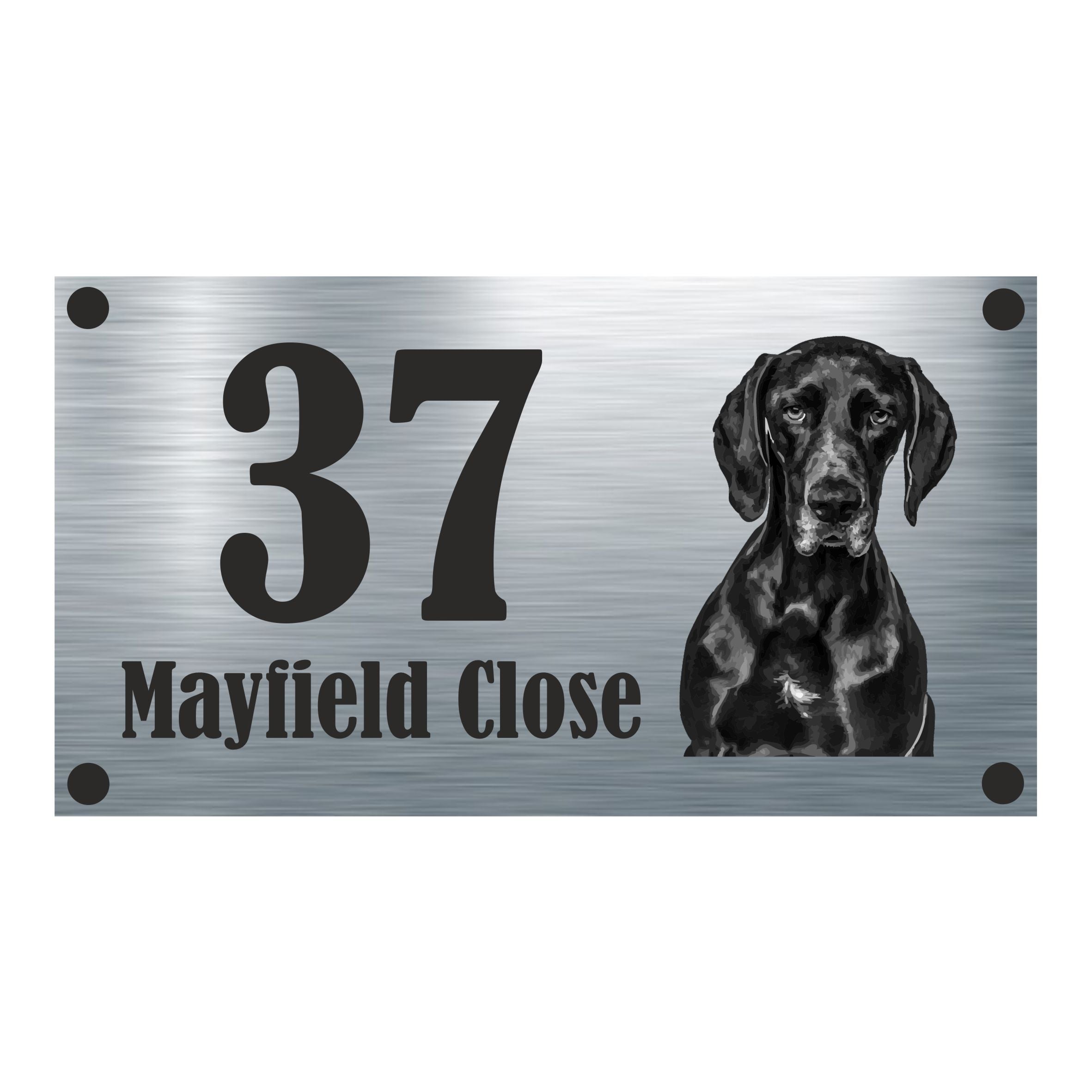 Dog Collection - German Pointer Aluminium House Sign - Personalised