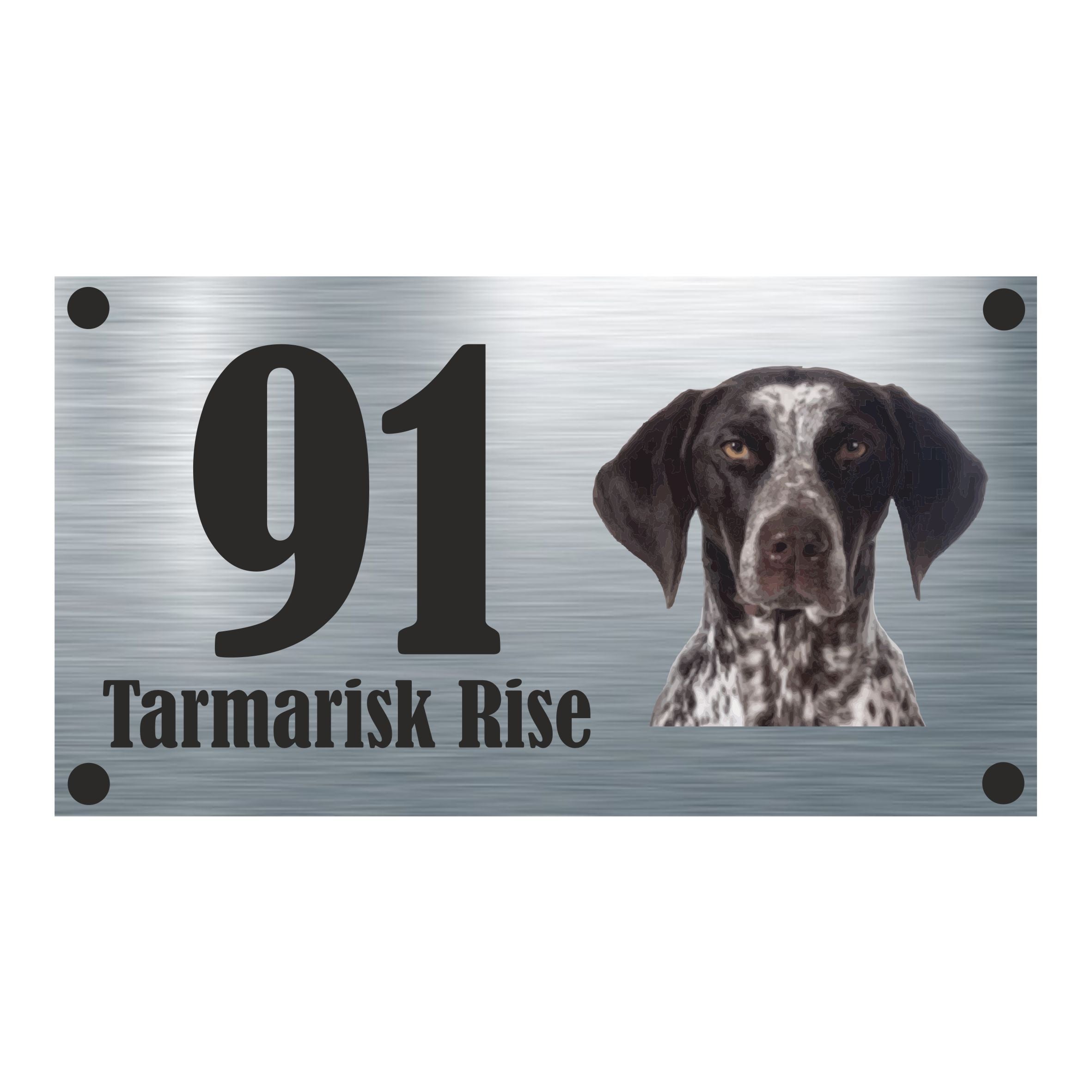 Dog Collection - German Shorthaired Pointer Aluminium House Sign - Personalised