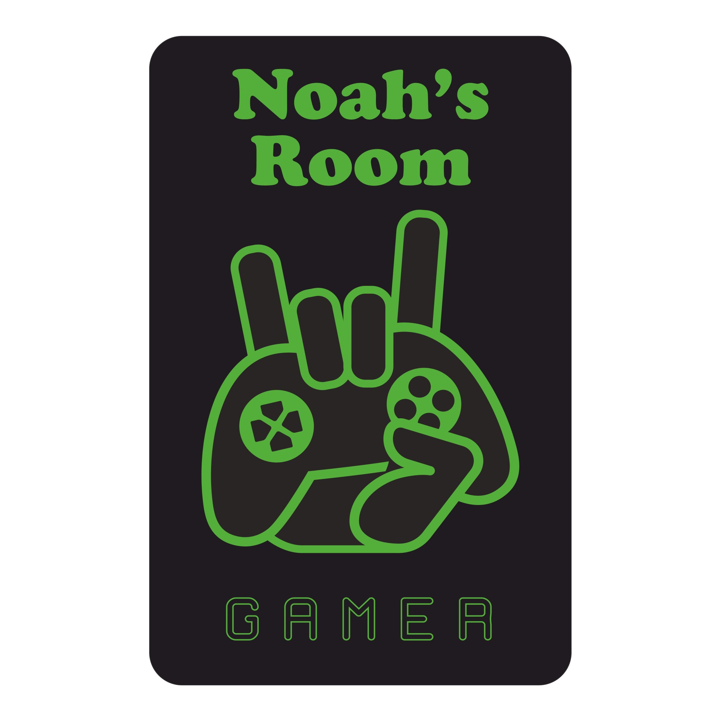 Personalised Green Gamer Gaming Kids Bedroom Door Sign - Unique Gift