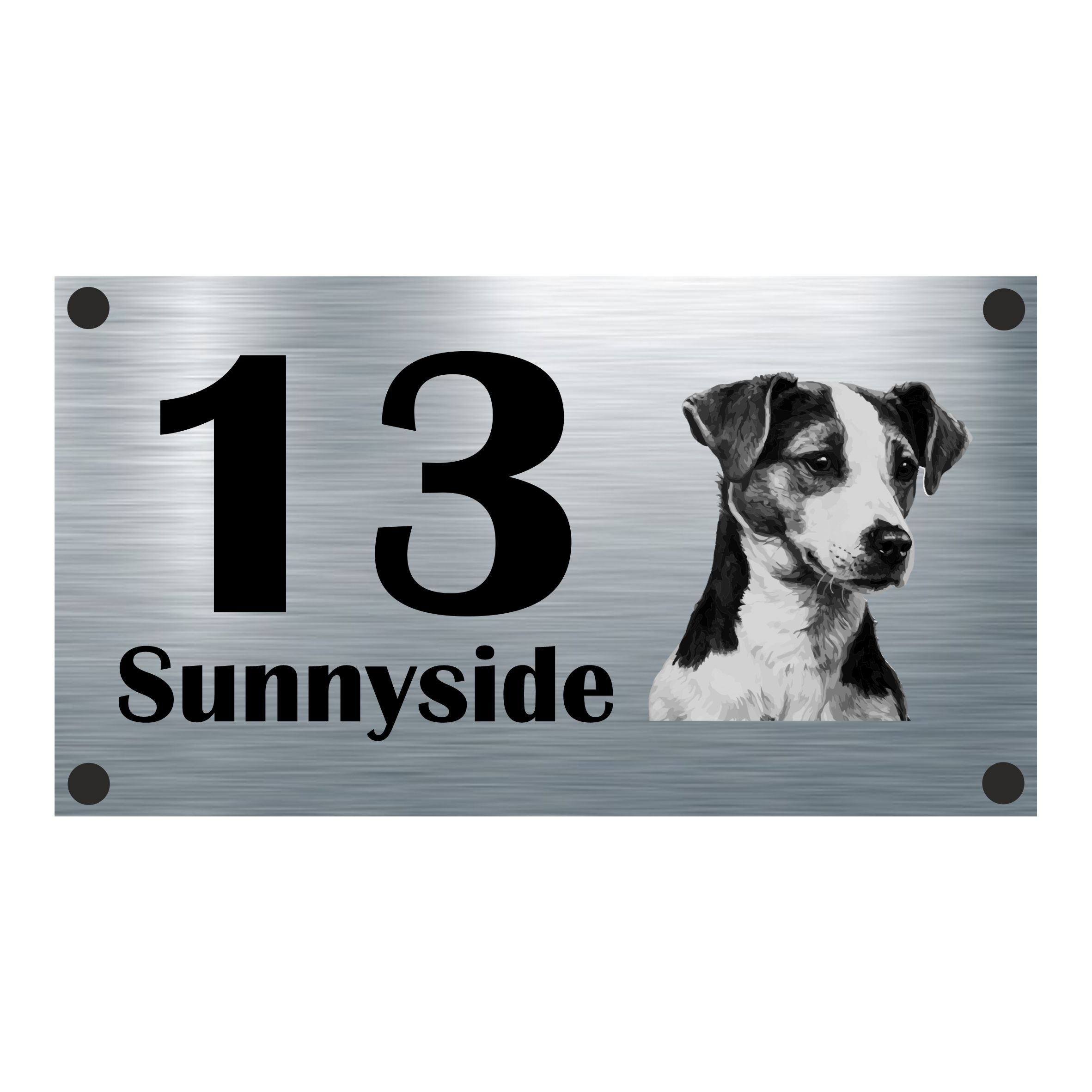 Dog Collection - Jack Russell Aluminium House Sign - Personalised