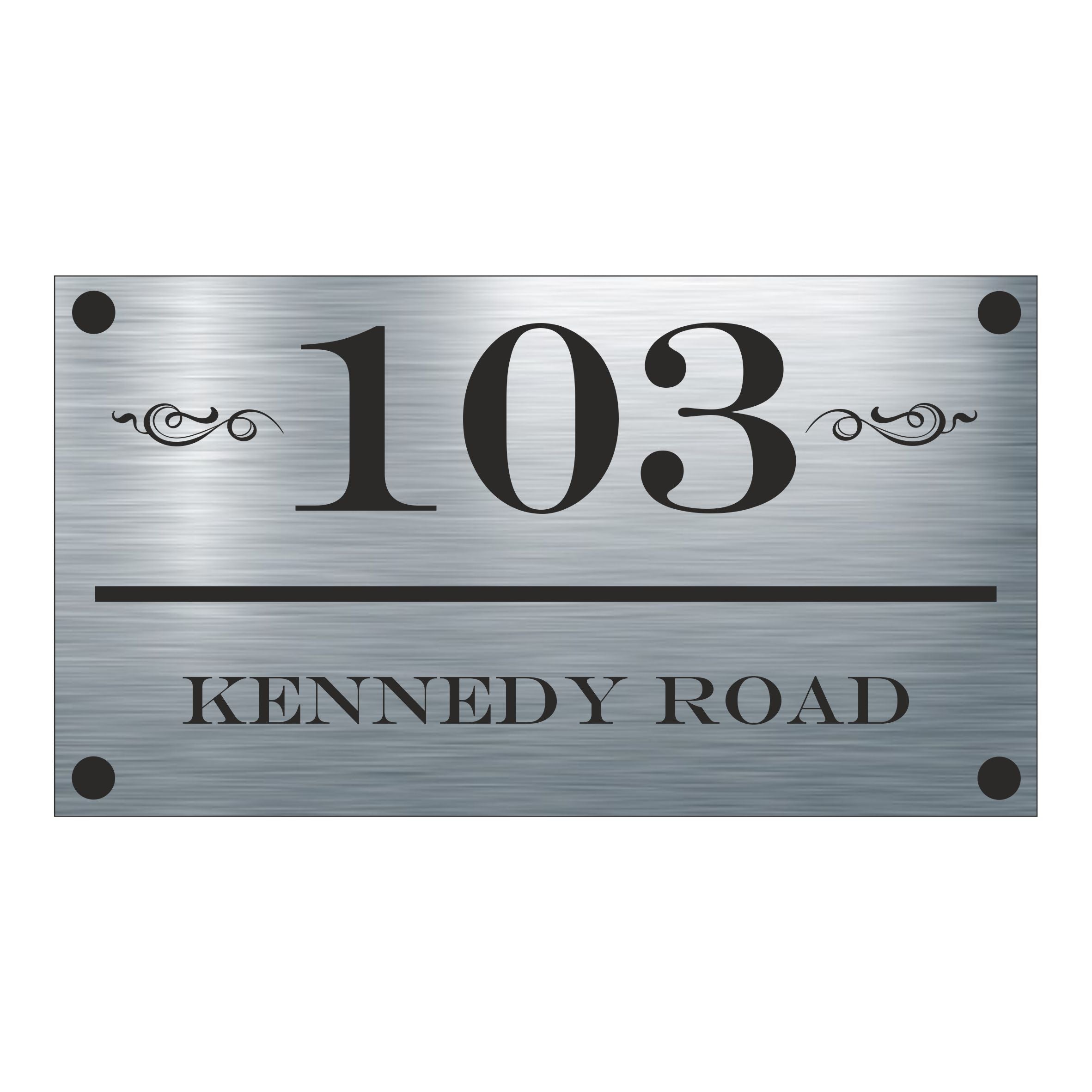 Kennedy Road - Rectangle Aluminium House Sign - Personalised