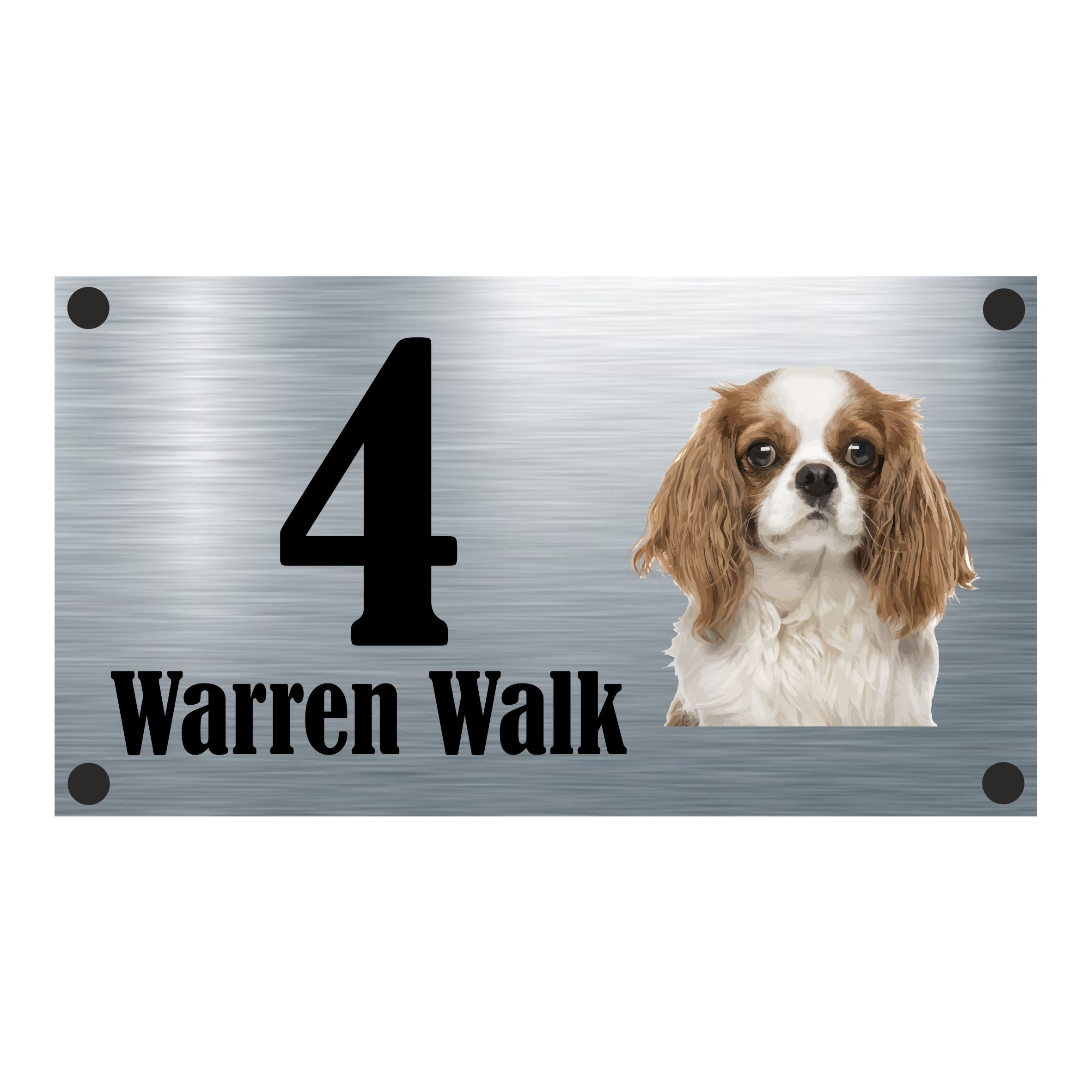 Dog Collection - Cavalier King Charles Aluminium House Sign - Personalised