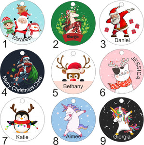 Modern Twist Personalised Christmas Bauble - Custom Designed Baubles Printed with Any Name - Ideal as a Gift Tag