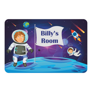 Personalised Moon Landing Astronaut Planets Rocket Kids Bedroom Door Sign - Unique Gift