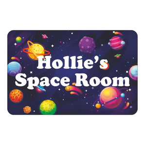 Personalised Space Design With Planets Kids Bedroom Door Sign - Unique Gift