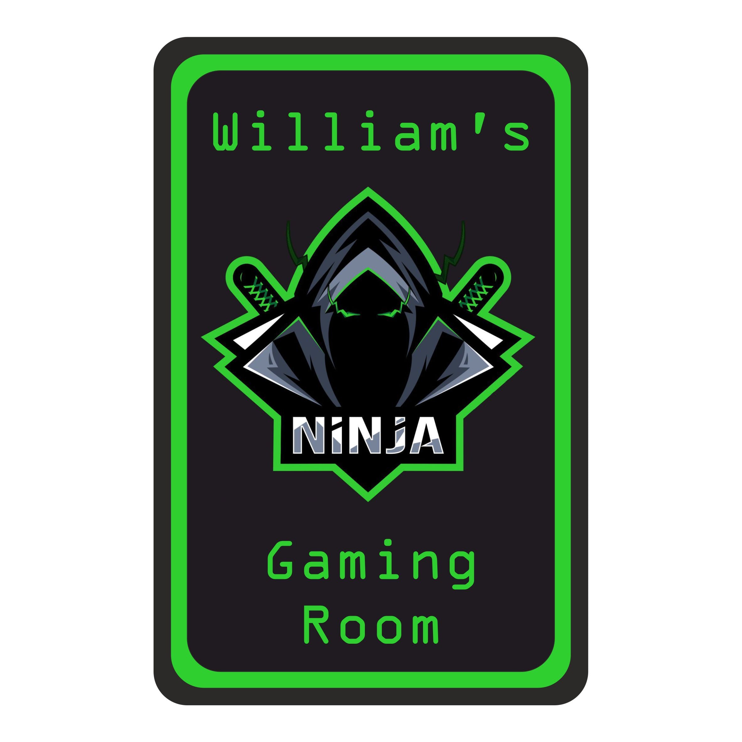 Personalised Ninja Gaming Kids Bedroom Door Sign - Unique Gift