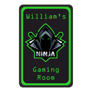 Personalised Ninja Gaming Kids Bedroom Door Sign - Unique Gift