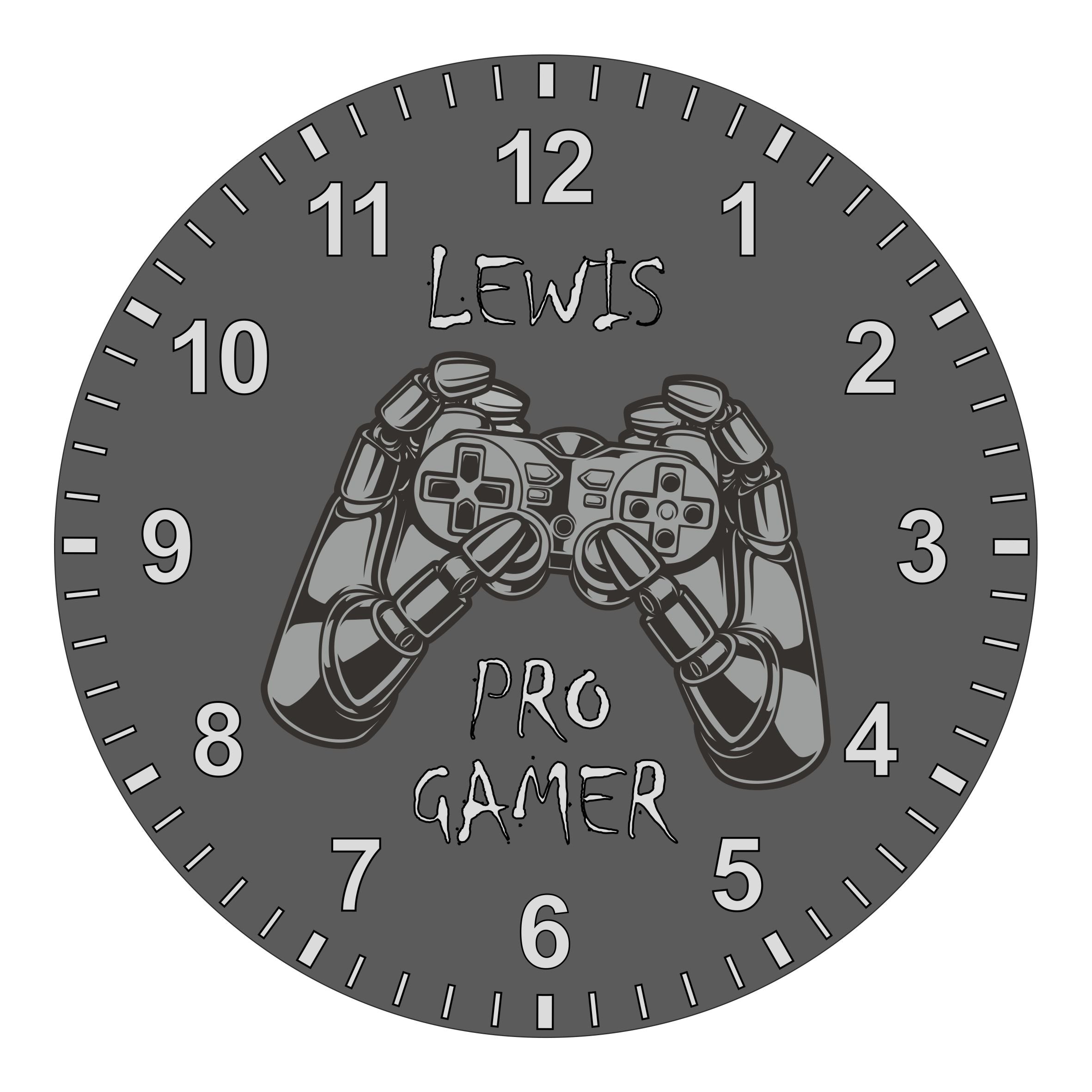Gaming Pro Gamer Kids Silent Clock - Bespoke Personalised Special Gift