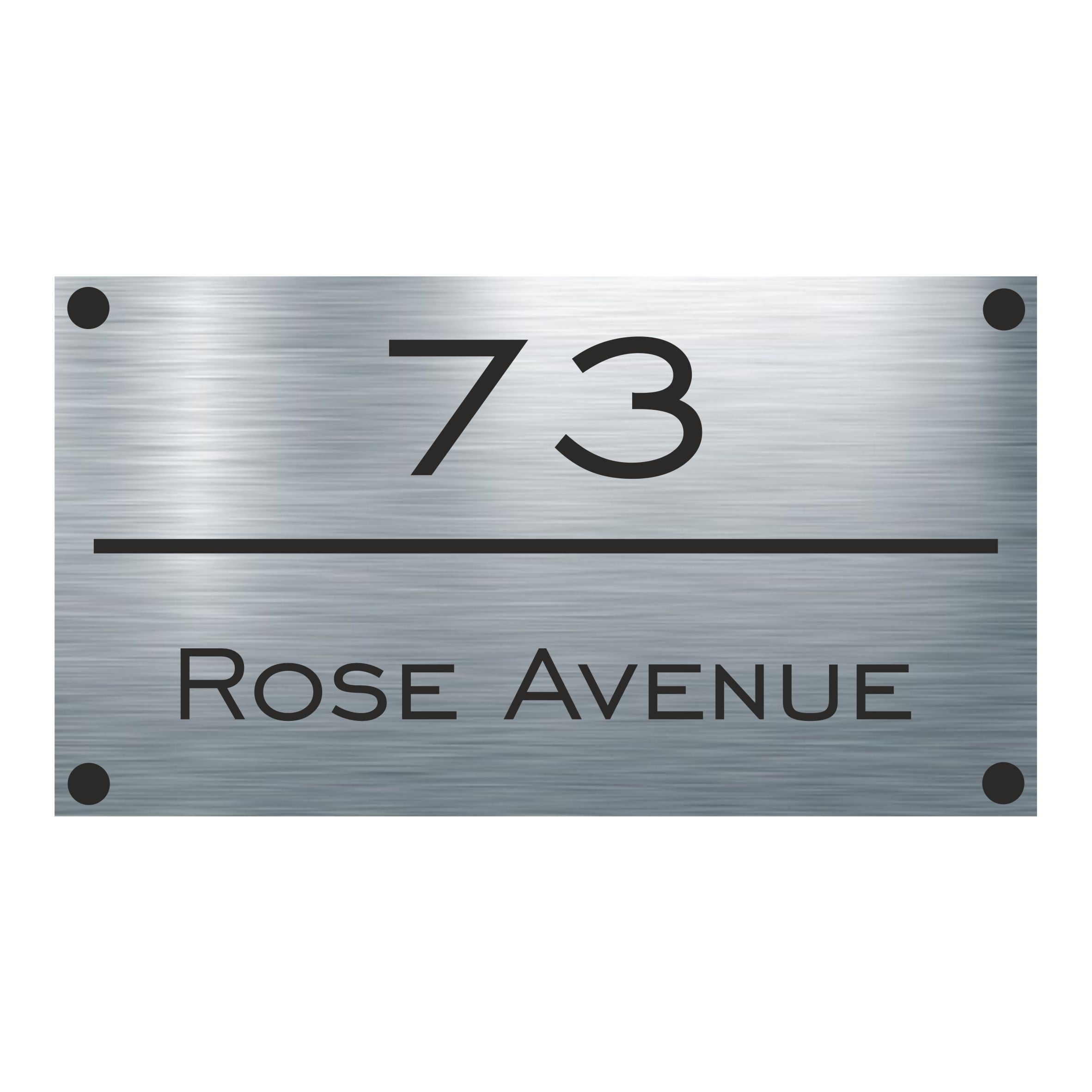 Rose Avenue - Rectangle Aluminium House Sign - Personalised
