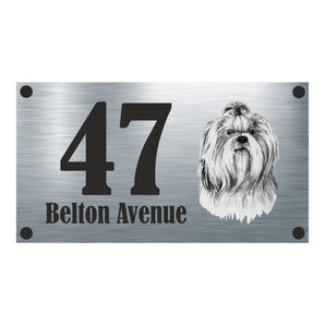 Dog Collection - Shih Tzu Aluminium House Sign - Personalised