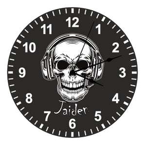 Skull Gaming Kids Silent Clock - Bespoke Personalised Special Gift