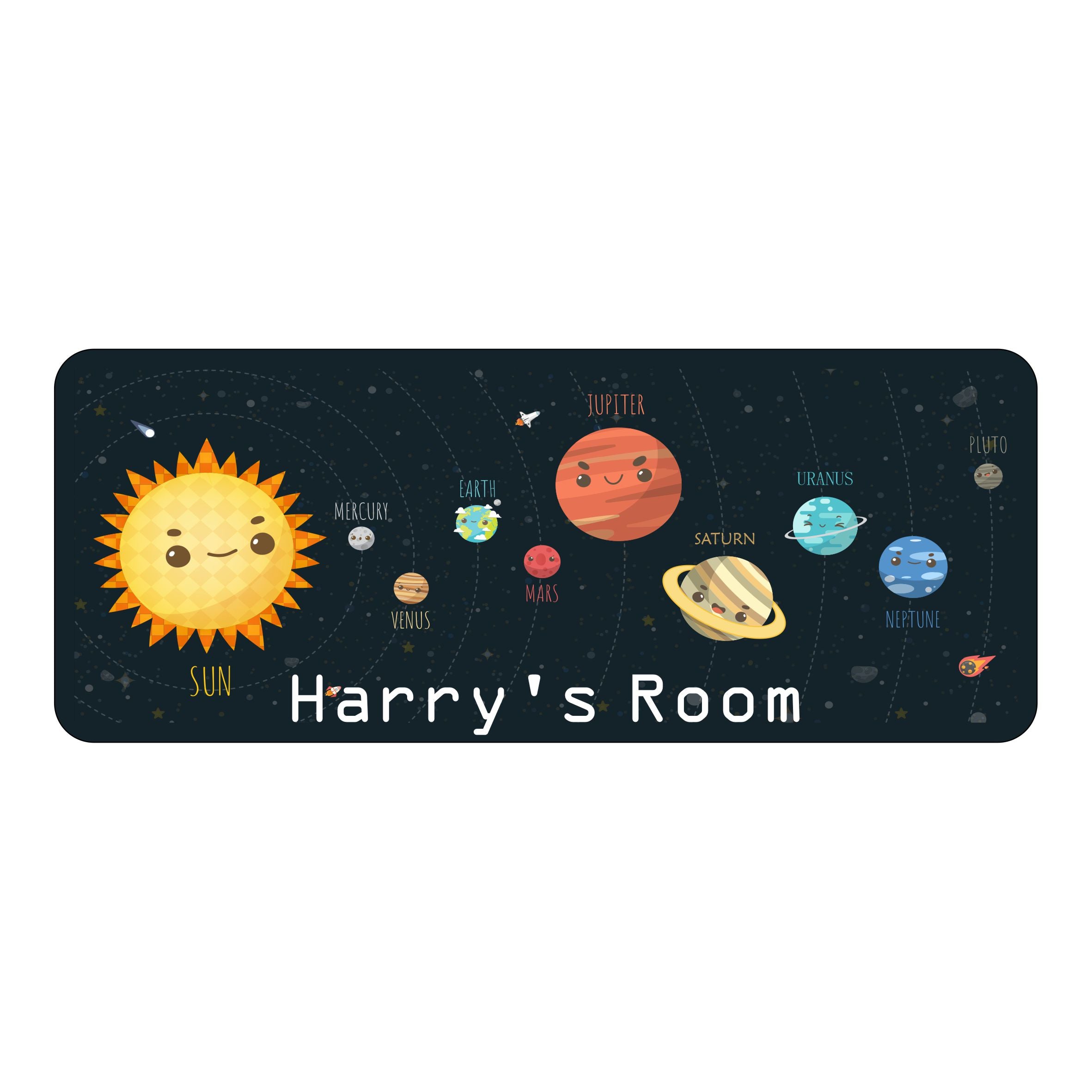 Personalised Solar System Kids Bedroom Door Sign - Unique Gift