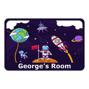 Personalised Space Planets & UFO Kids Bedroom Door Sign - Unique Gift