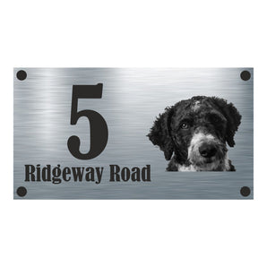 Dog Collection - Spanish Water Dog Aluminium House Sign - Personalised