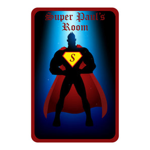 Personalised Super Childs Room - Kids Bedroom Door Sign - Unique Gift