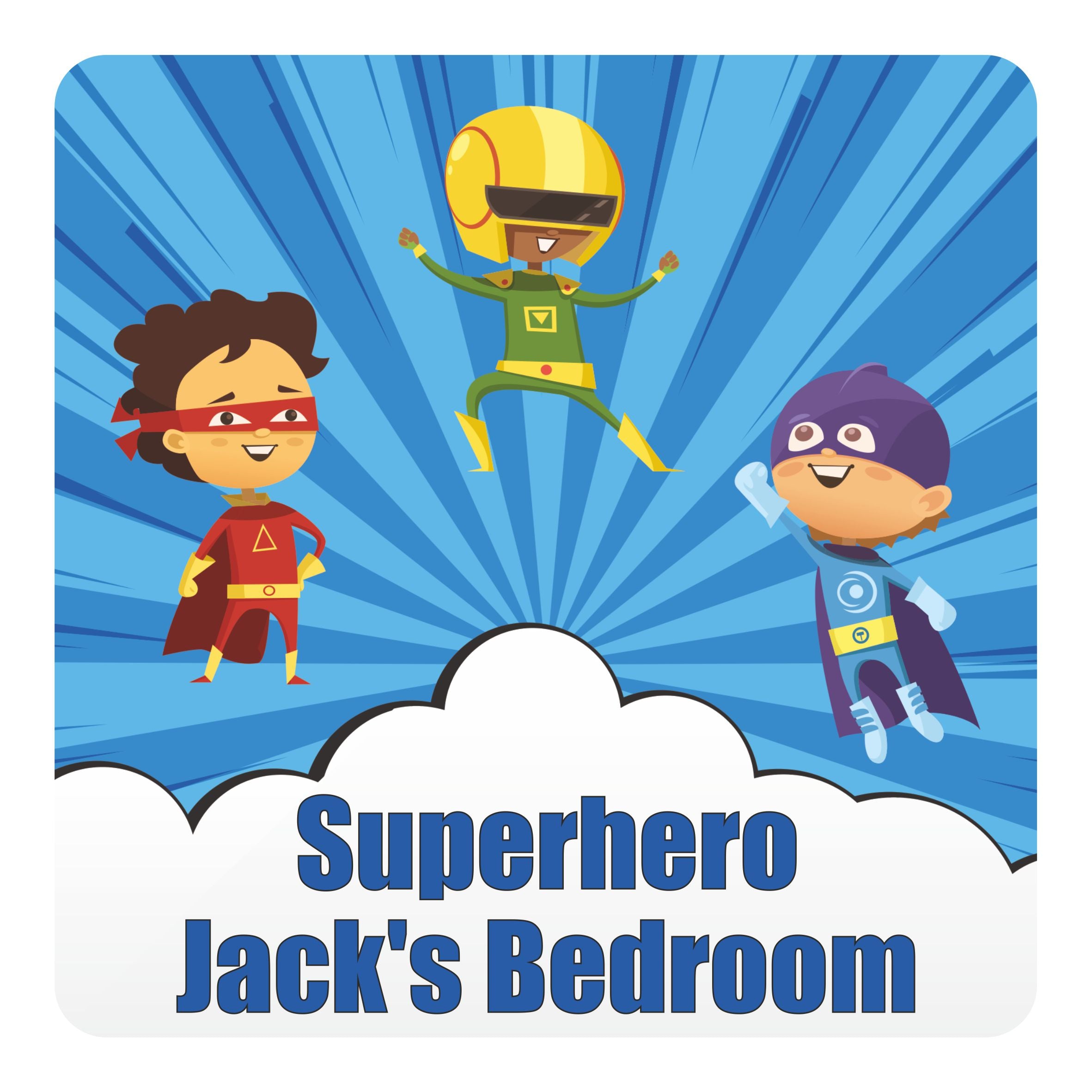 Personalised Superhero Boys Kids Bedroom Door Sign - Unique Gift