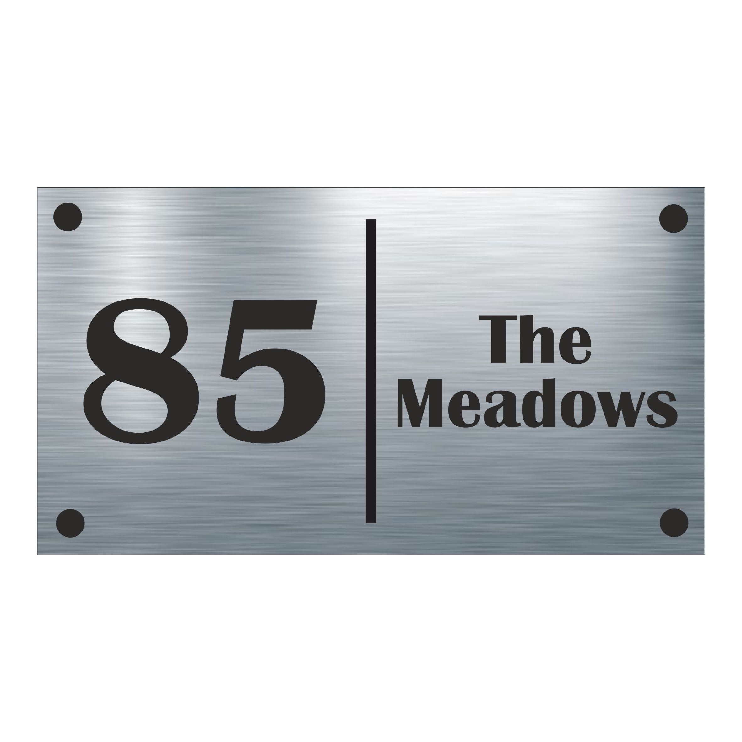 The Meadows - Rectangle Aluminium House Sign - Personalised