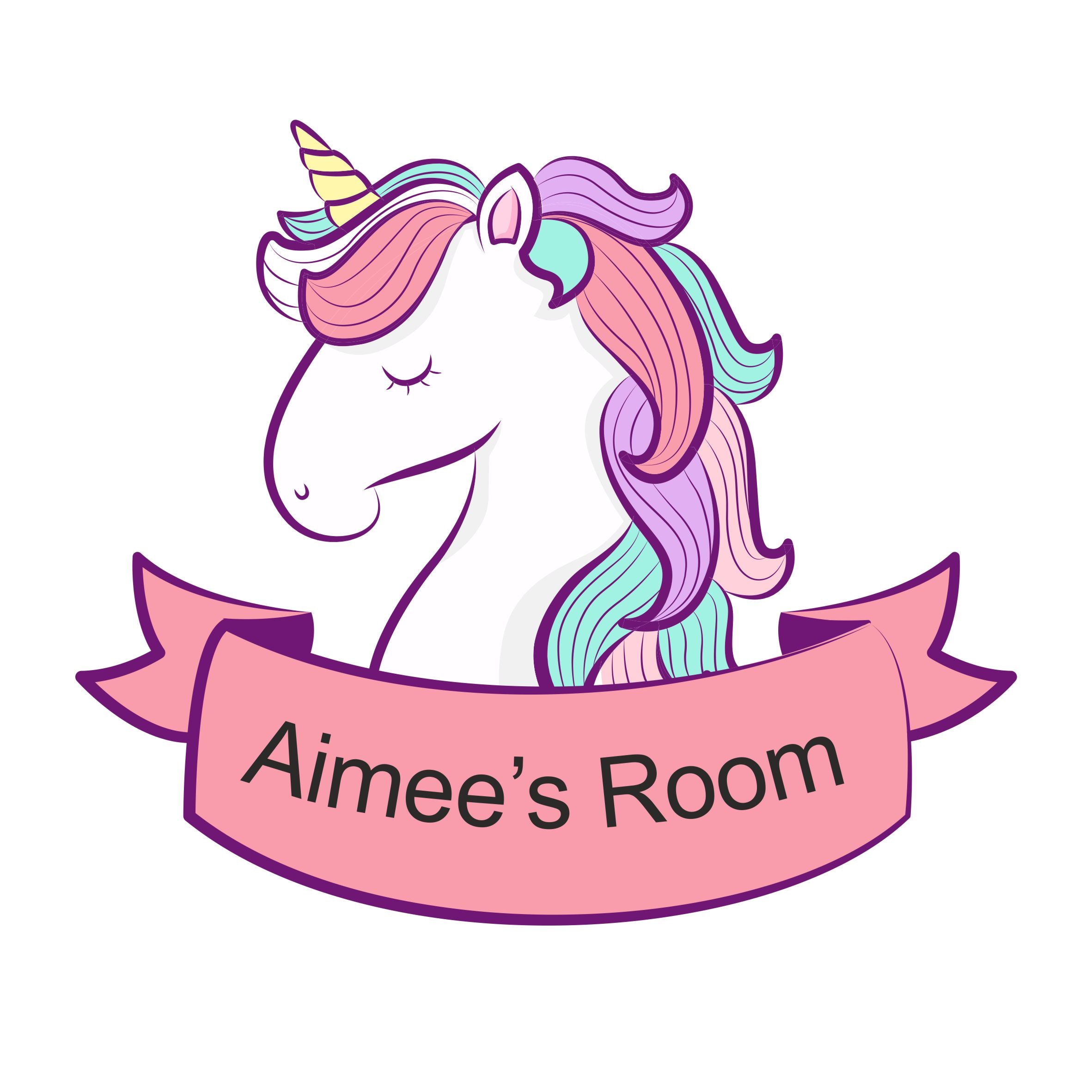 Personalised Unicorn Shaped Kids Bedroom Door Sign - Unique Gift